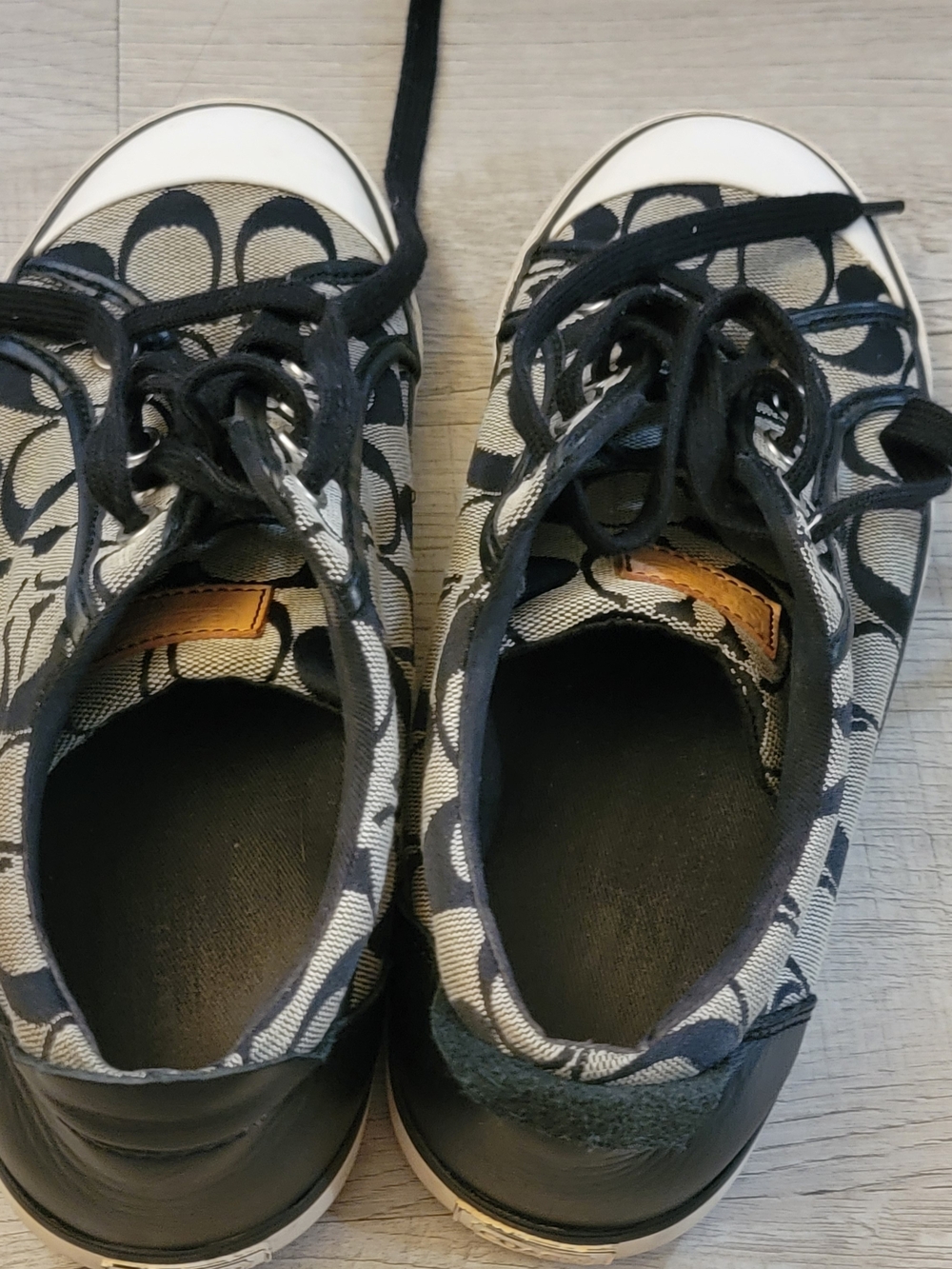 Coach Black and Gray Signature Canvas Lace-Up Sneakers - Picture 6 of 7
